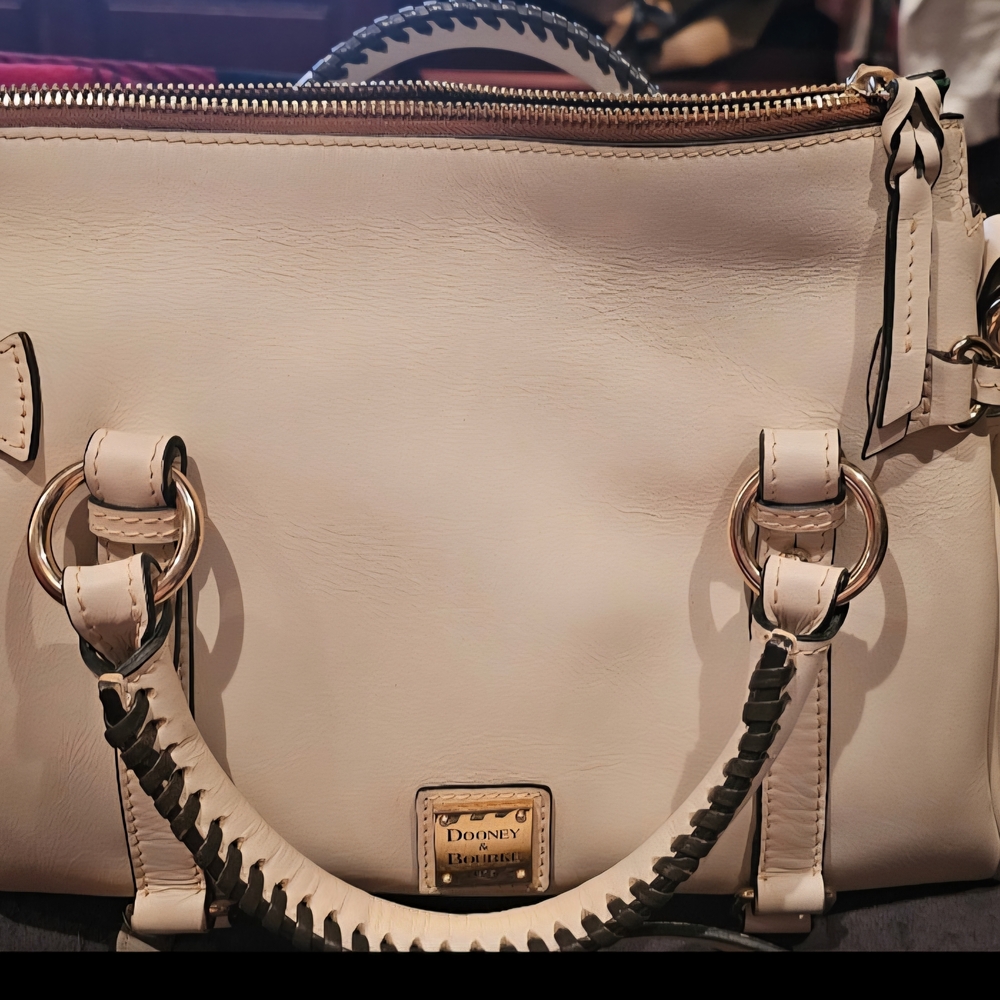 Dooney & Bourke Cream Leather Satchel